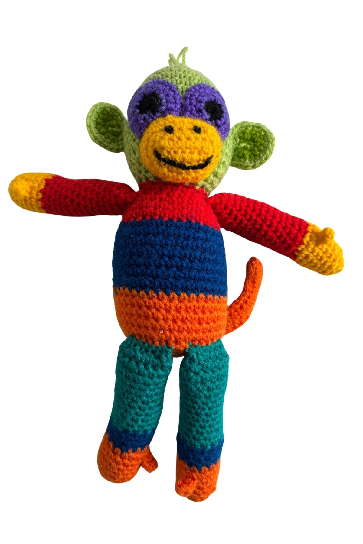 Funky monkey knitted teddy bear