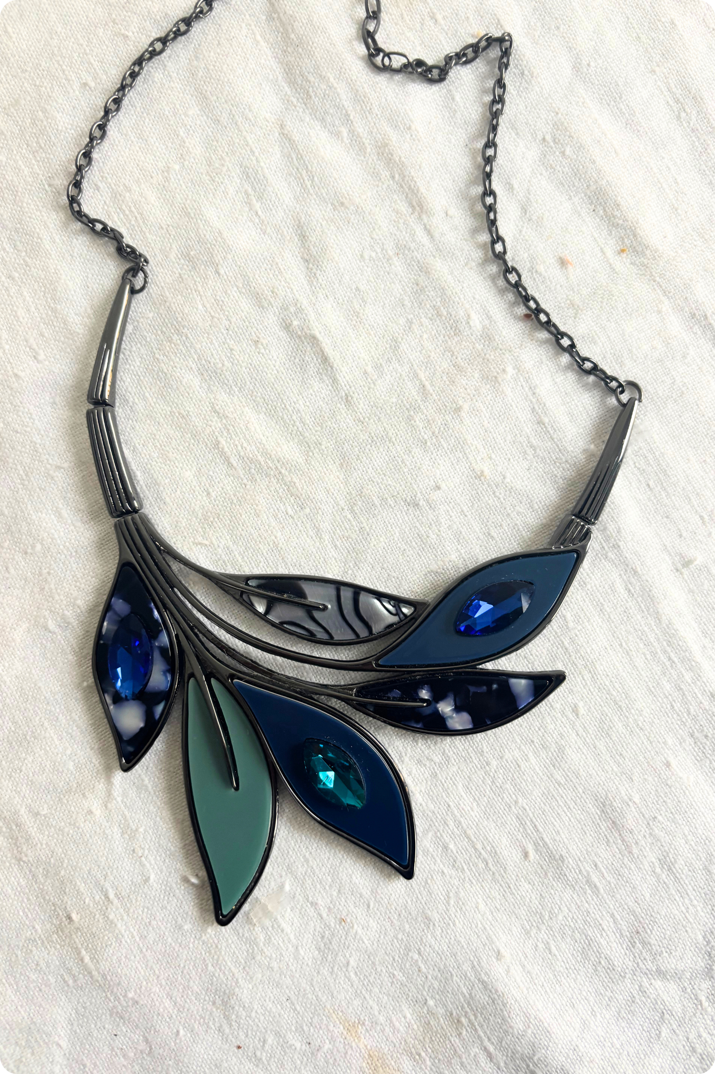 Stained glass plant necklace