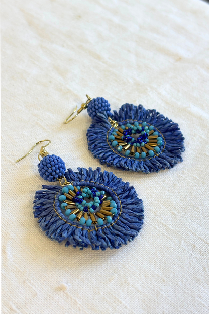 Retro circular statement earrings
