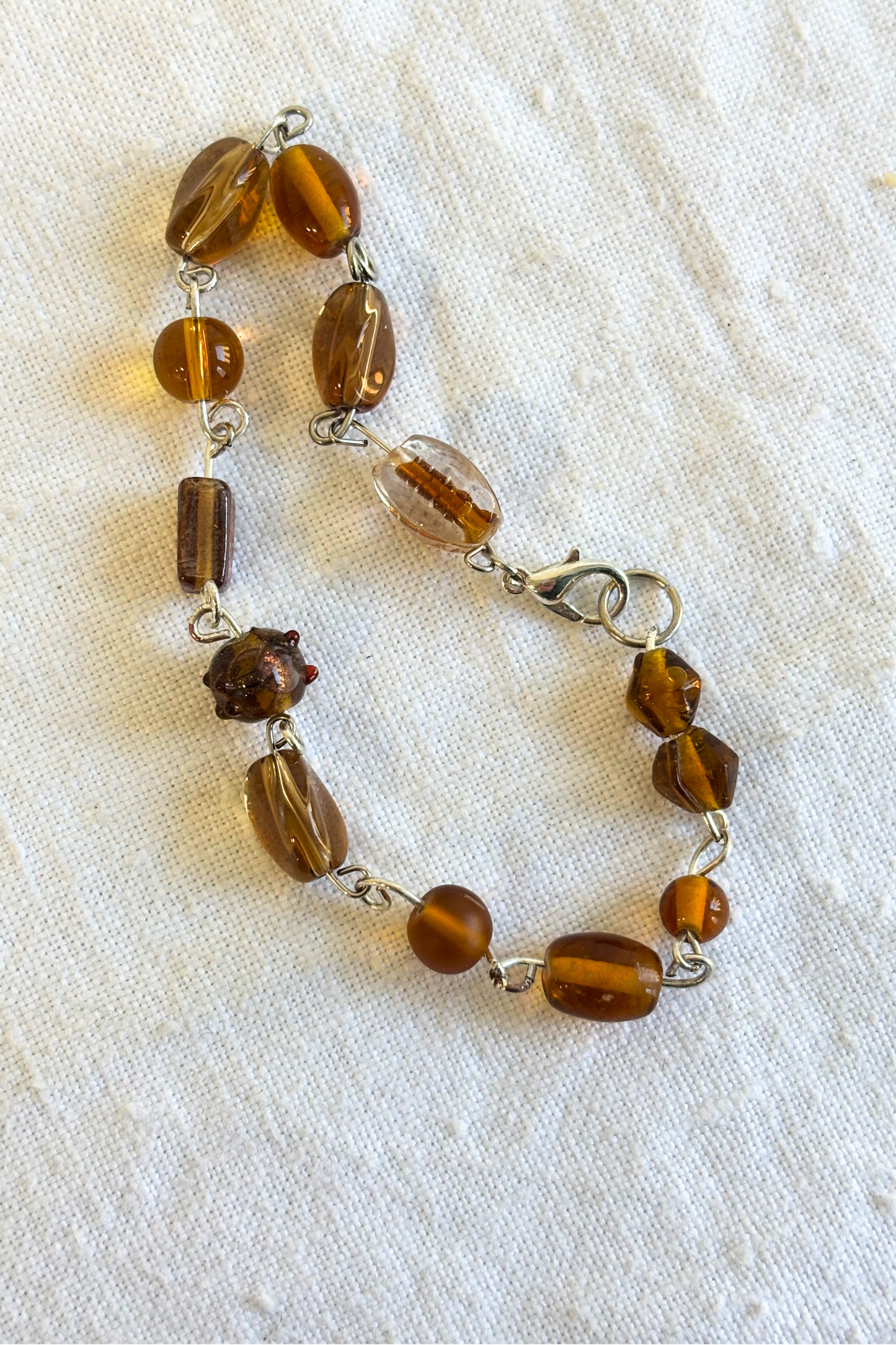 Glass bead bracelet