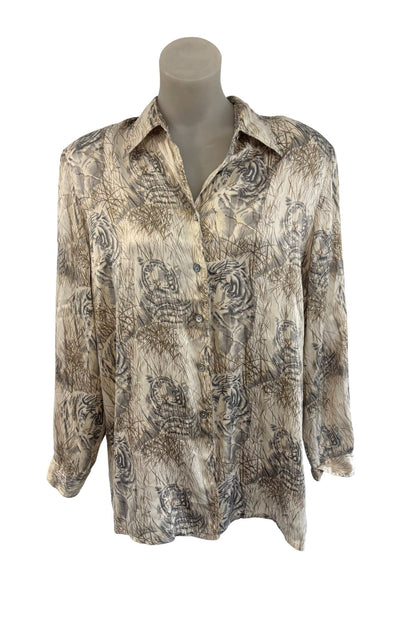 Kimberley Fox white tiger silk bouse, 16