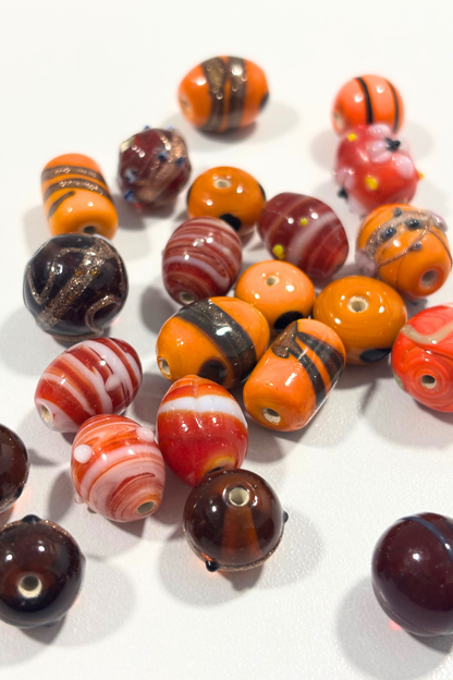 Funky ceramic + glass charms