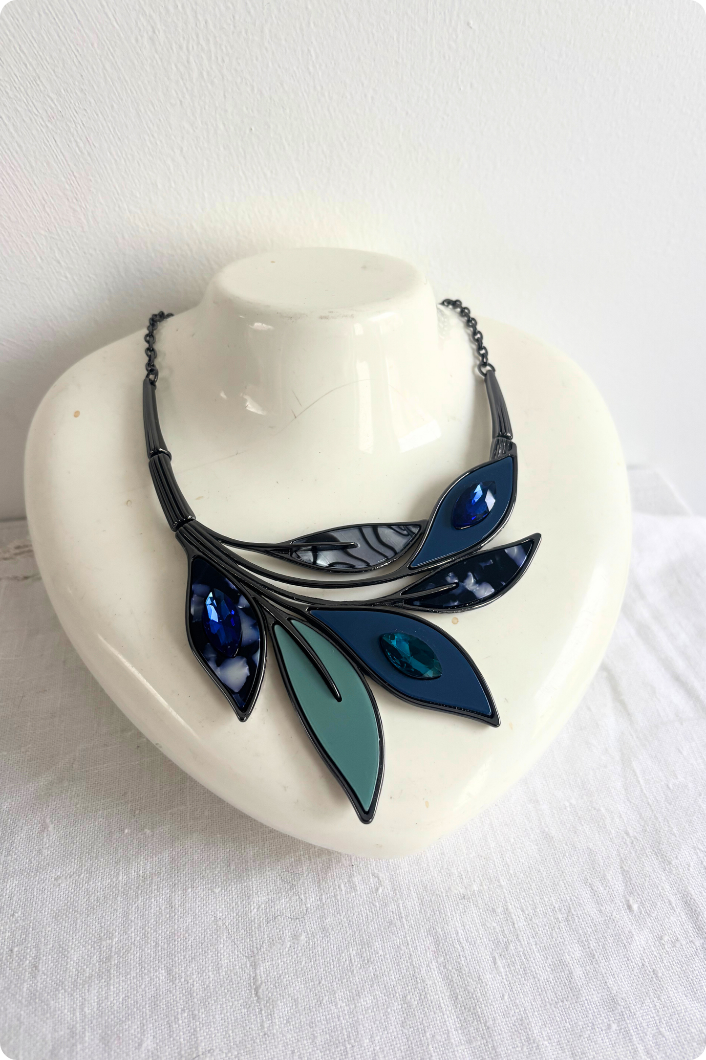 Stained glass plant necklace