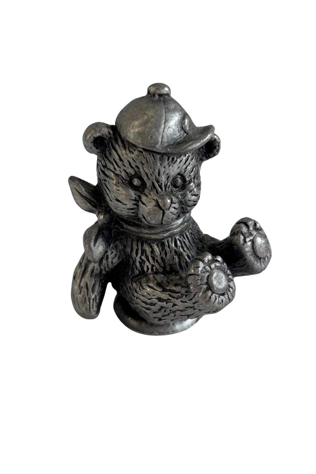 Tiny pewter teddy bear