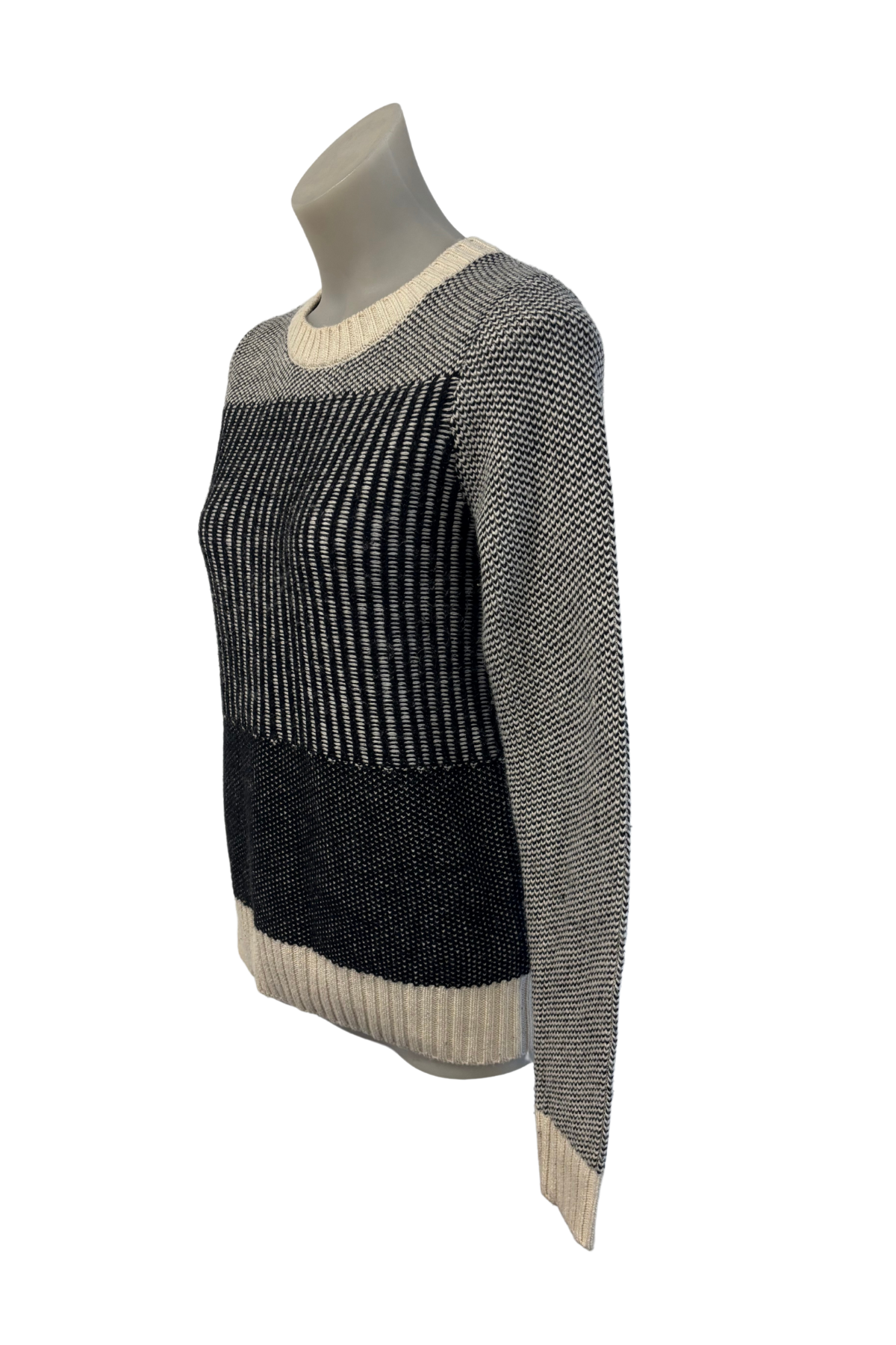 Country Road black + white knit jumper, XS