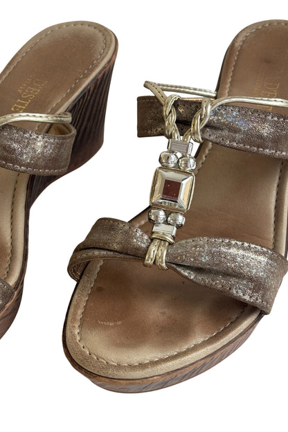 Laura D'este Italian made sparkly wedges, 39