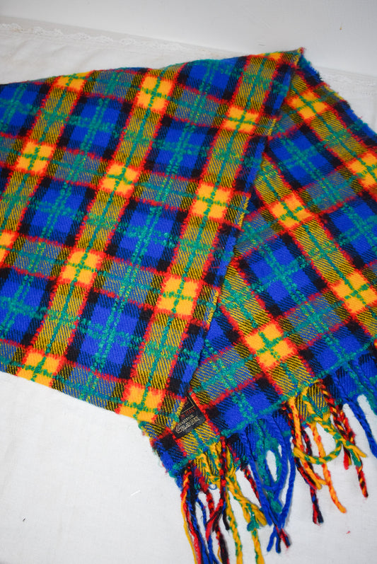 Vintage Italian made tartan scarf