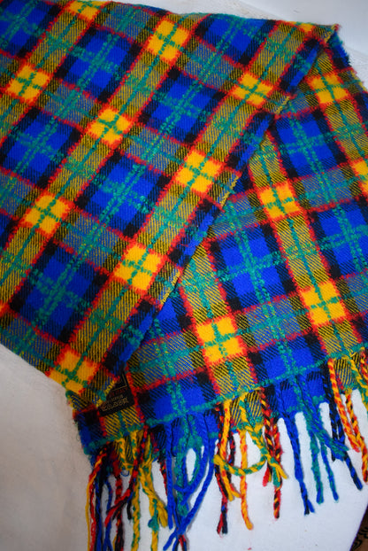 Vintage Italian made tartan scarf