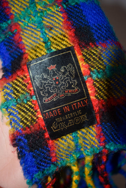 Vintage Italian made tartan scarf