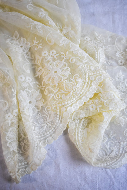Gorgeous floral white lace scarf