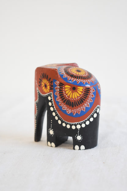Wooden hand painted elephant