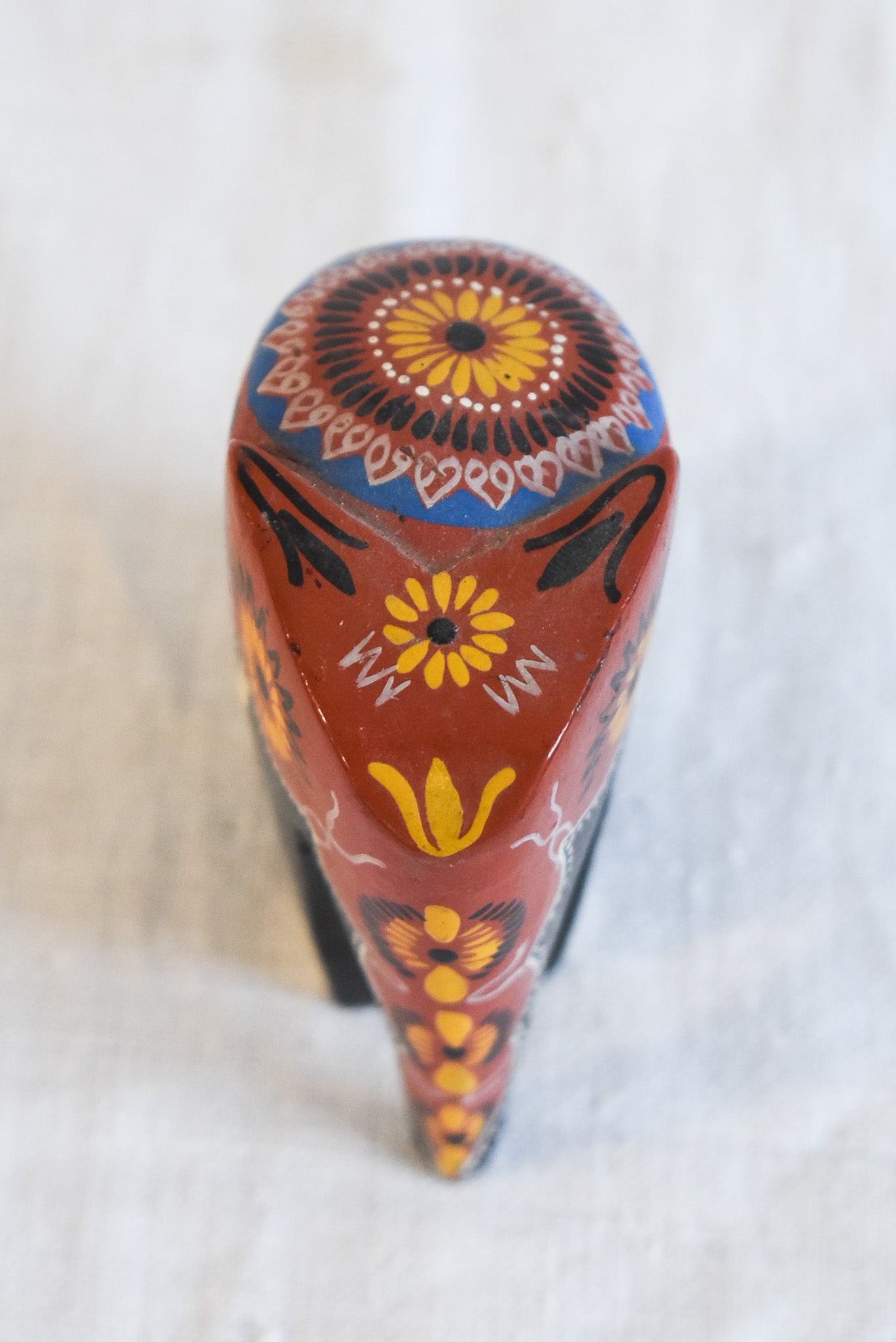 Wooden hand painted elephant