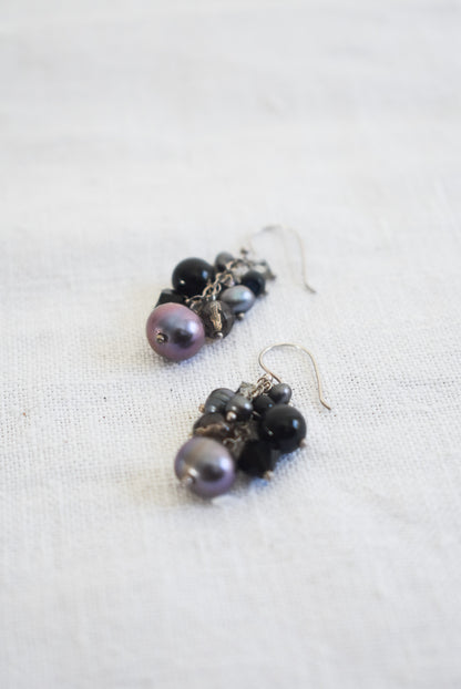 Pearl cluster earrings