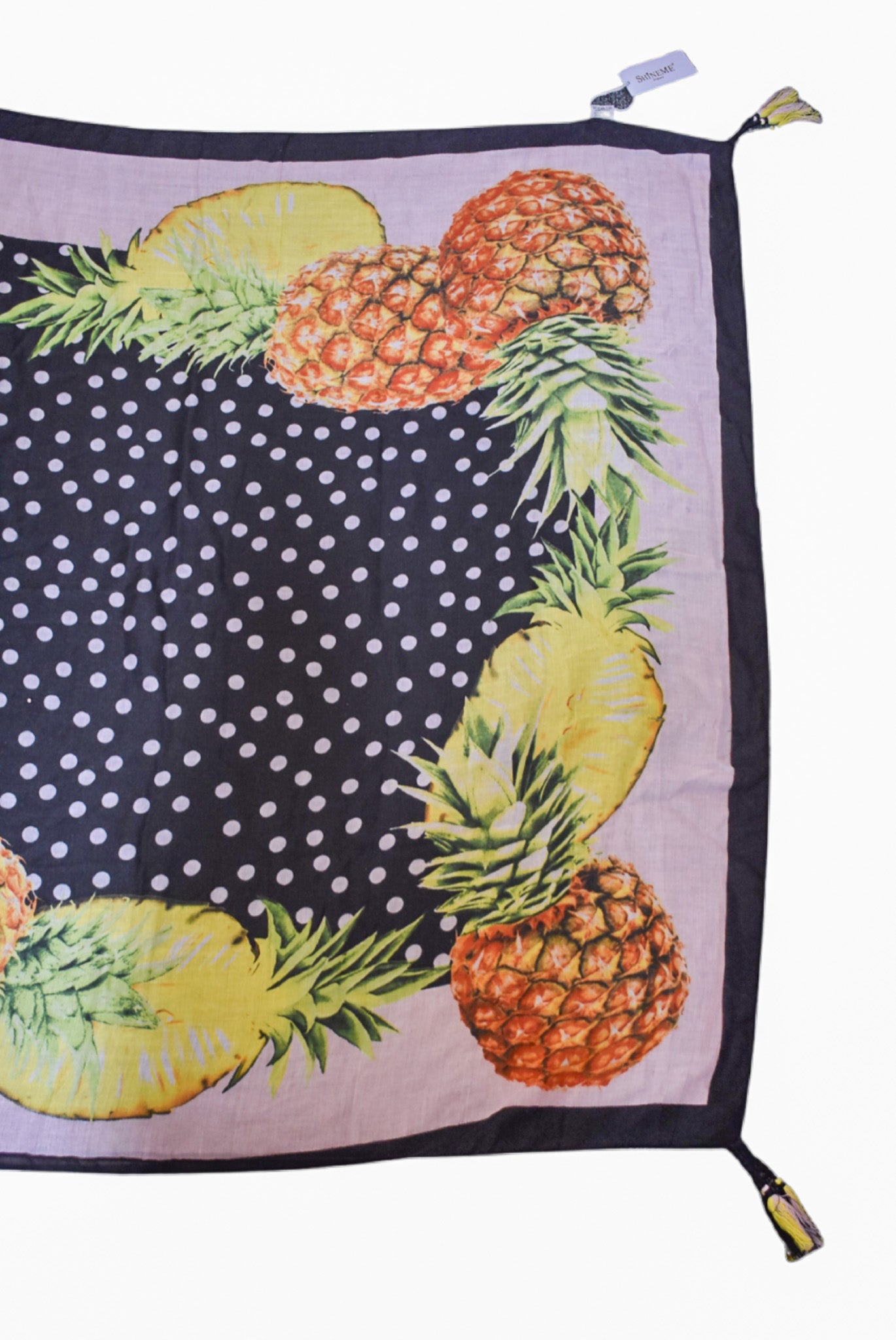 Shine Me England pineapple tassel scarf NWT
